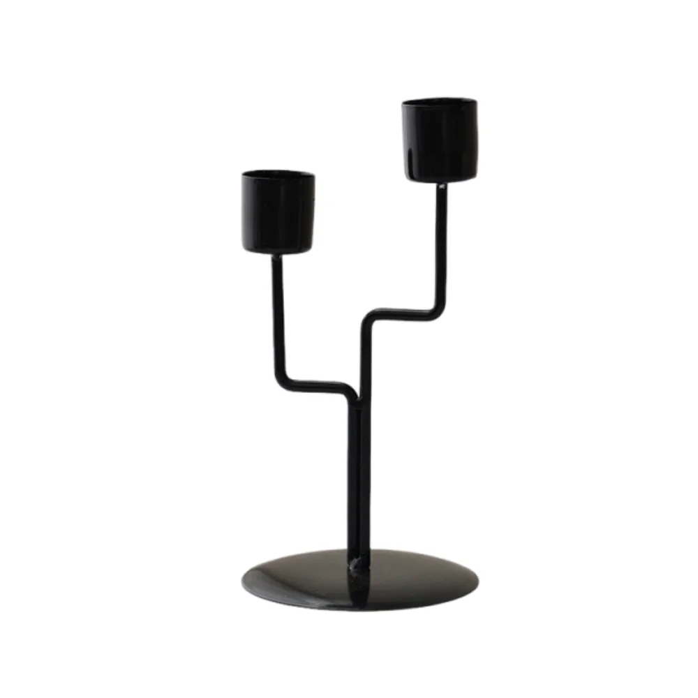 2/3 Heads Candle Holder European Style Retro Iron Candles Stand Non-slip Romantic High Footed Candlestick Candlelight Dinner