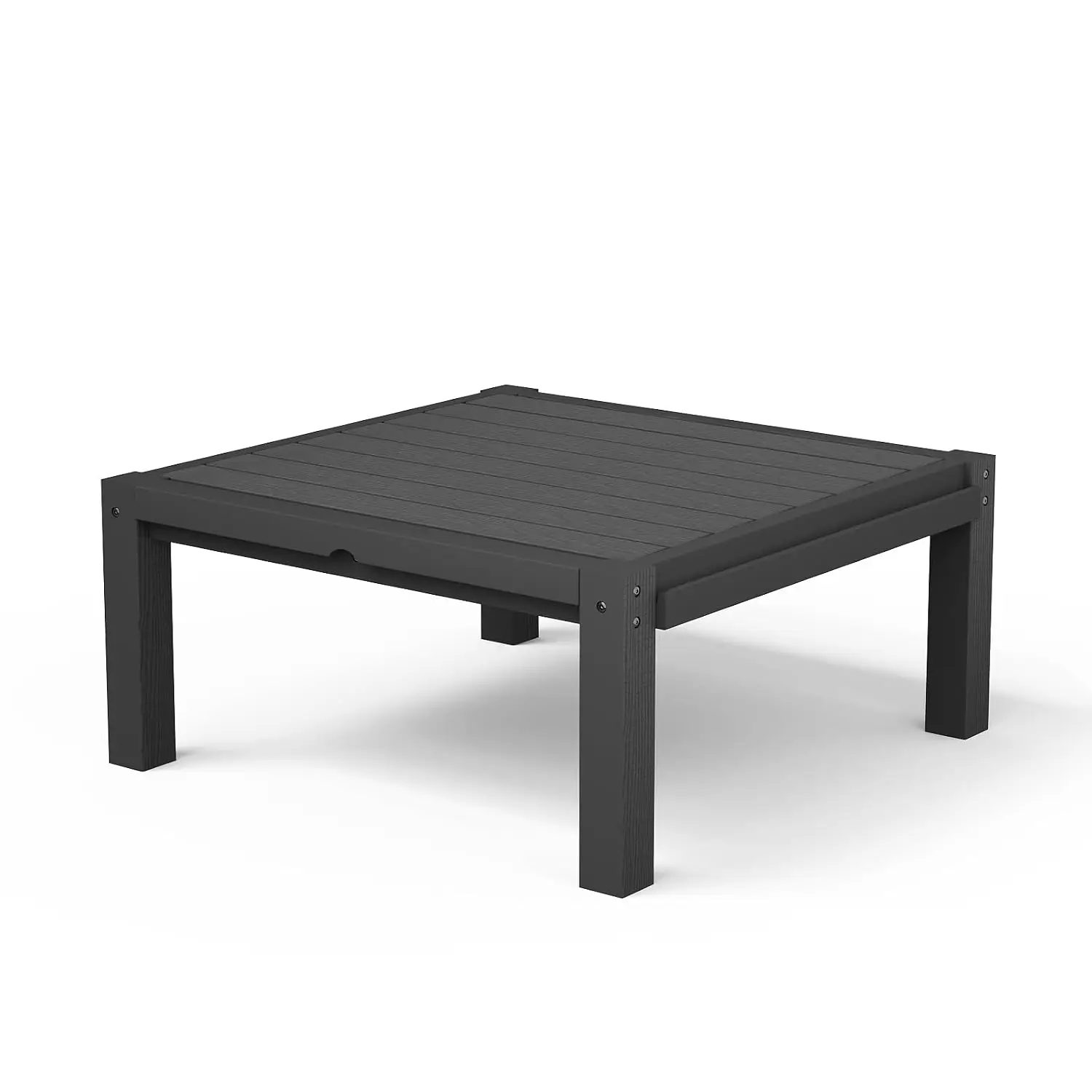 All-Weather Patio Side Table for Outdoor Sectional Sofas – Modular Connector Table for L/U Shaped Sets, Black, Customized