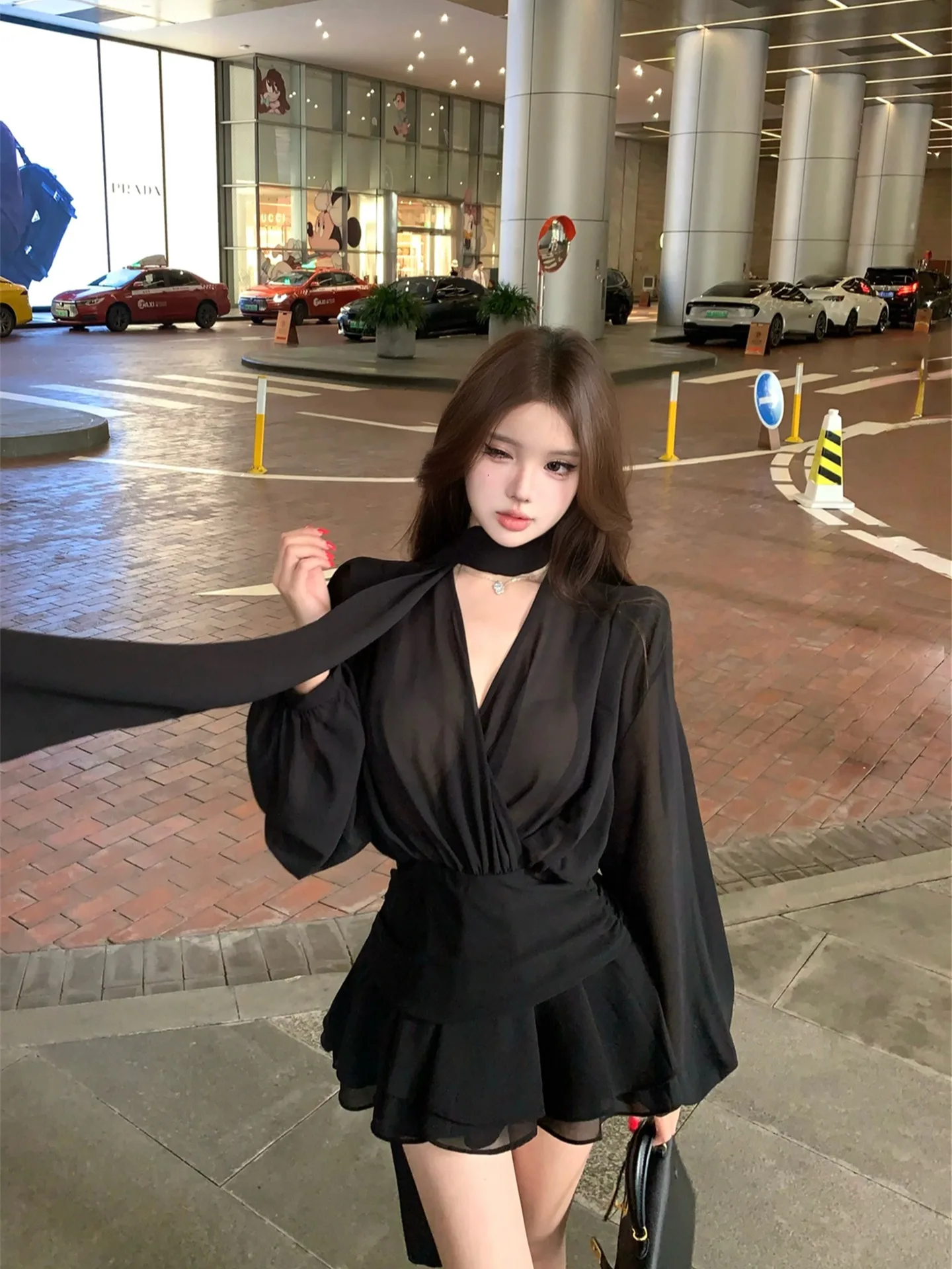 

Платья для женщин и девочек, весенние вязаные с цветными блоками, облегающая уличная одежда с завязками, крутая модная городская нежная одежда для девочек