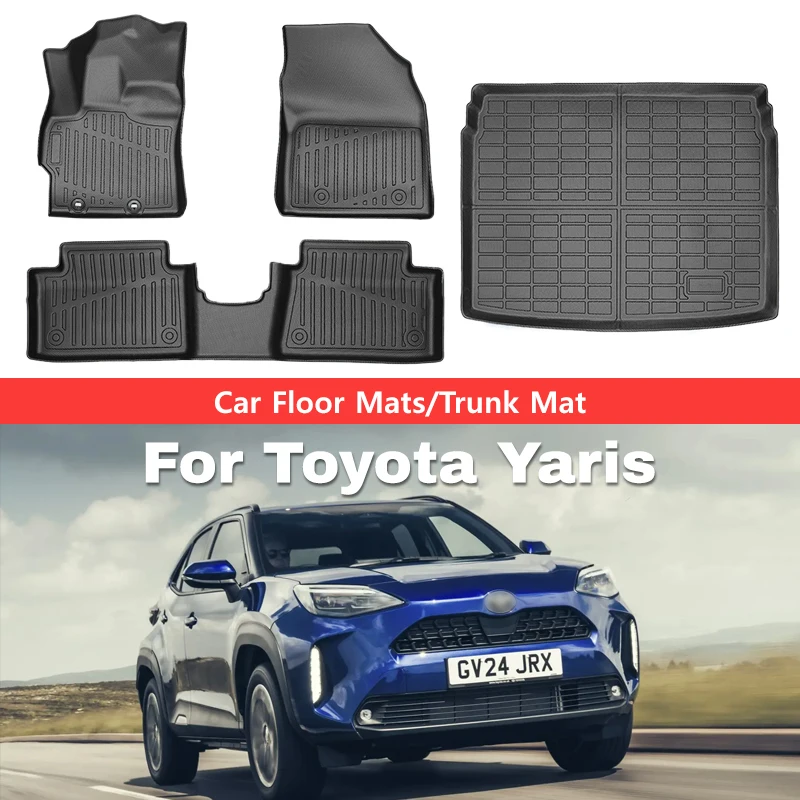 

Автомобильные коврики для Toyota Yarias 2019-2025, европейские всепогодные водонепроницаемые нескользящие износостойкие автомобильные аксессуары, подкладка