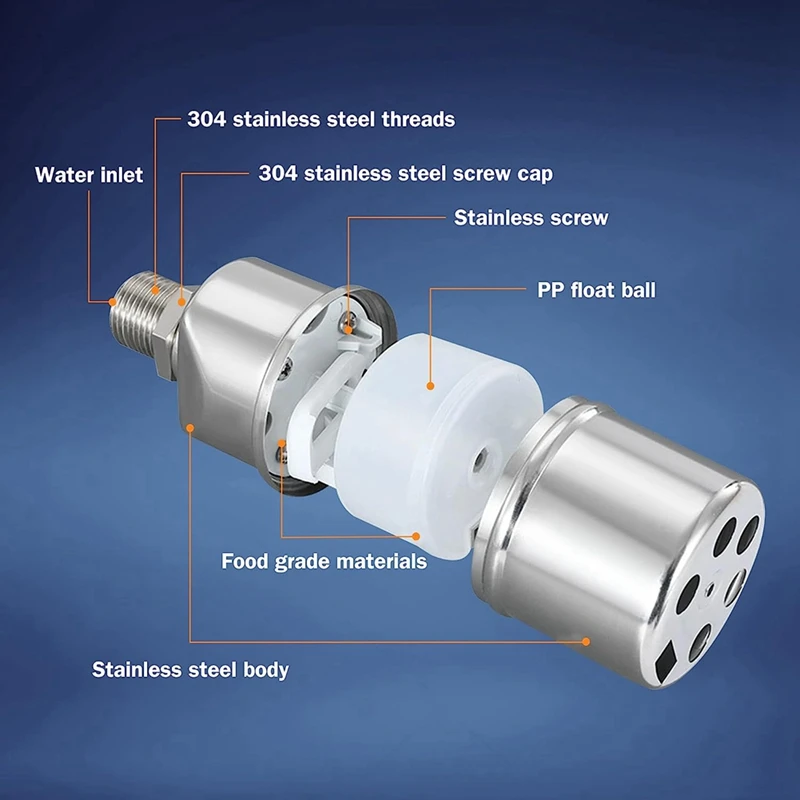 Stainless Steel Water Level Control Float Valve For Tank, 3/4 Inch Float Ball Valve, Suitable For Water Tanks, Pond