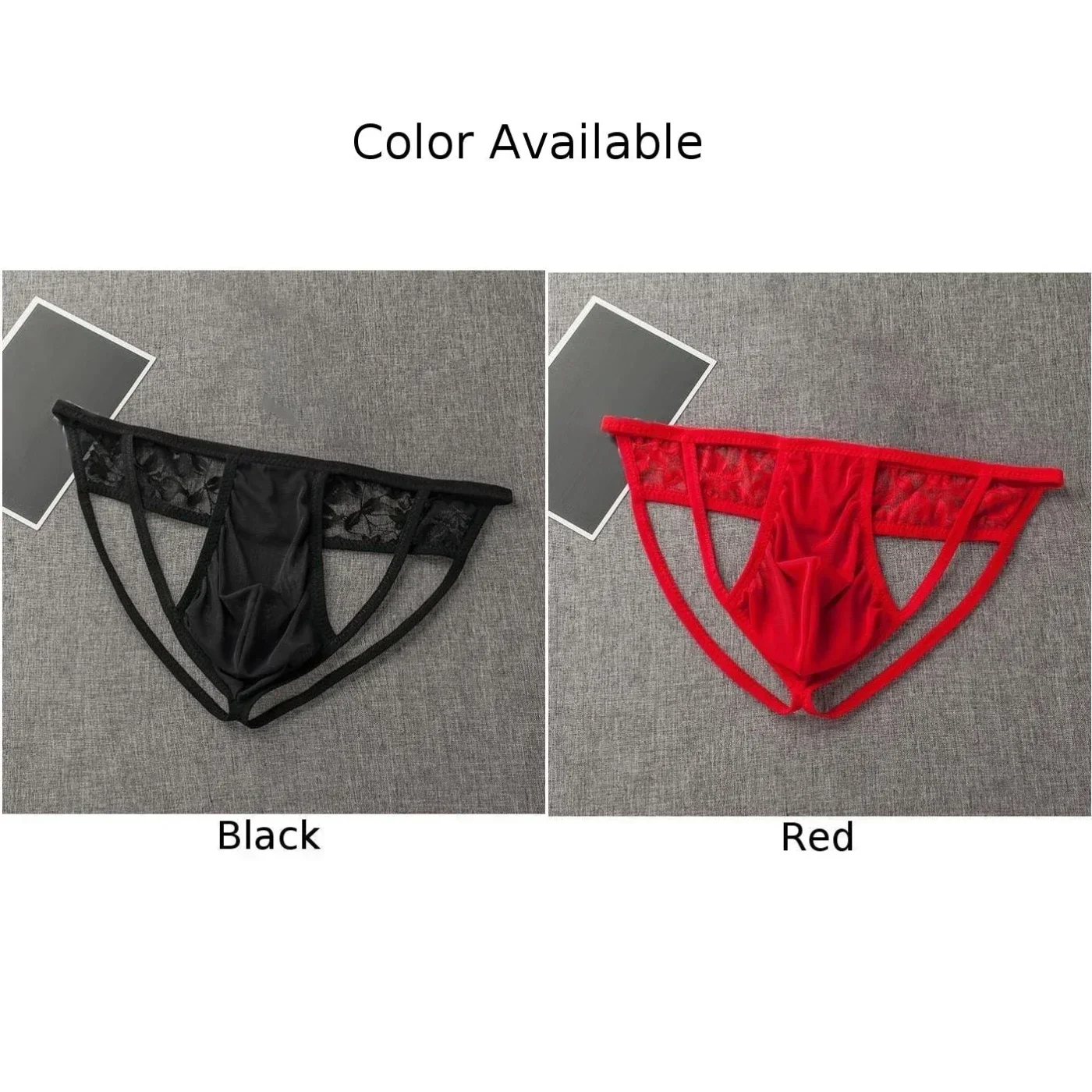 Mens Erotic Mesh Sheer Low Rise Thong Jockstrap Lace Bikini G-string Underwear Tangas Cotton Low Waist Gay Sissy Male Underpants