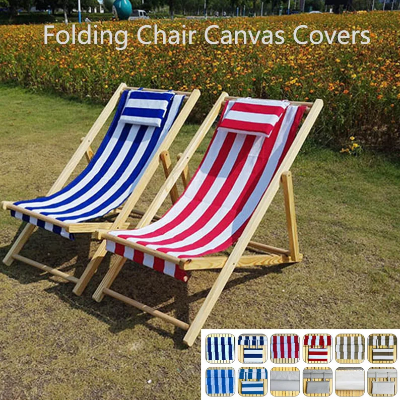 

Waterproof Chair Cover Beach Chair Canvas Seat Covers Folding Deck Chair Replacement Cover Courtyard Home Accessories