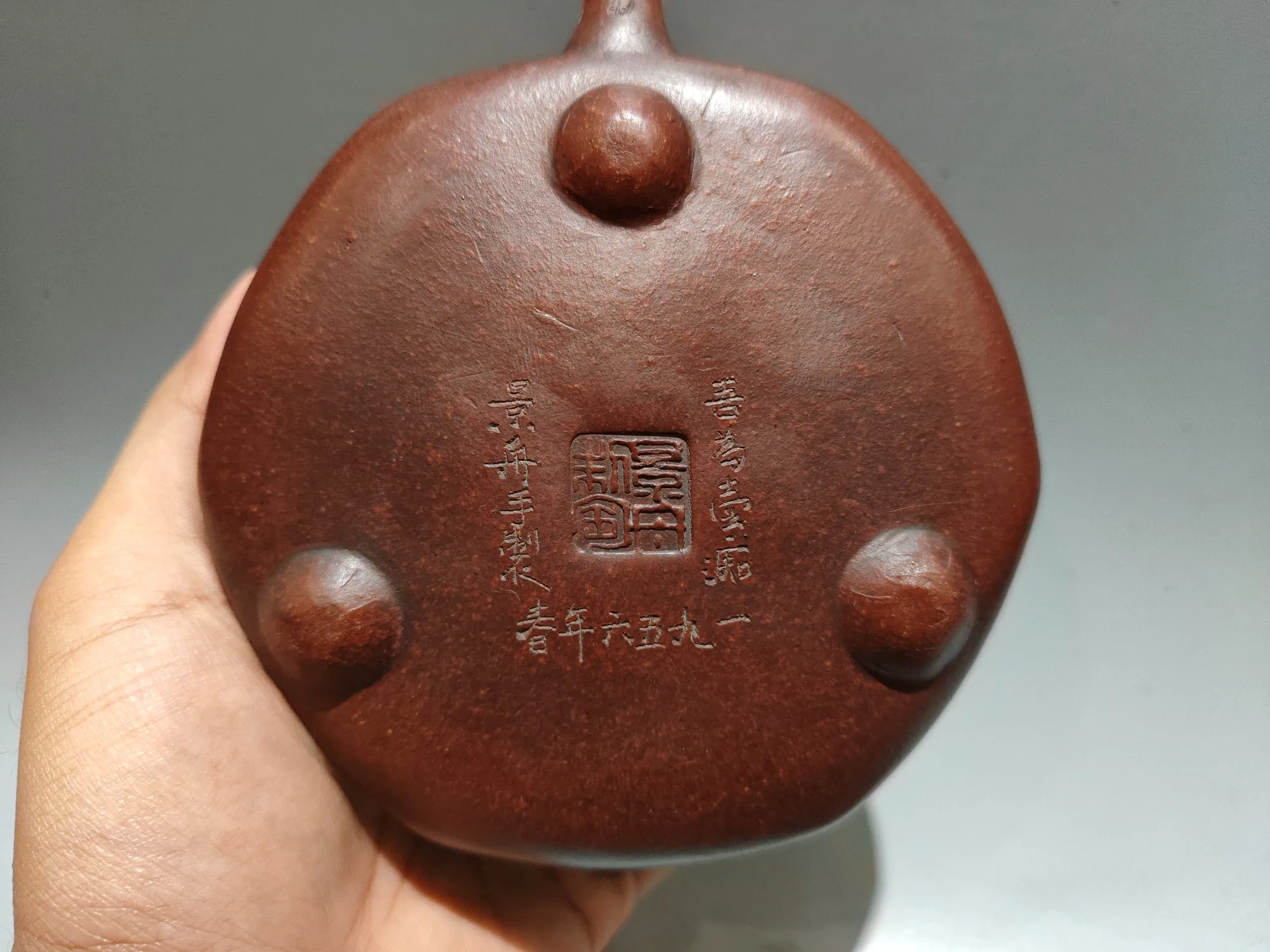 JiangSu Yingxing redware ceramic tea-pot Engraved poetry and patterns Hexagonal flat pot Teapot Kettle Flagon Tea Ceremony