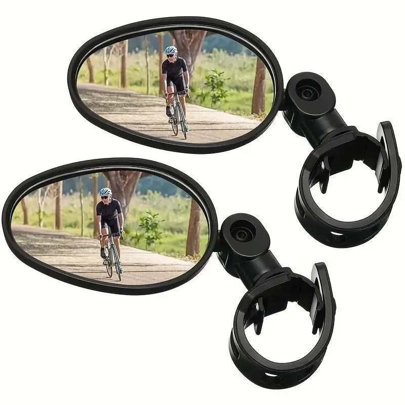 Bicycle Rearview Mirror 360° Rotation Adjustment Handlebar Mirror Wide-angle Convex Mirror Bicycle Mirror Riding Accessories