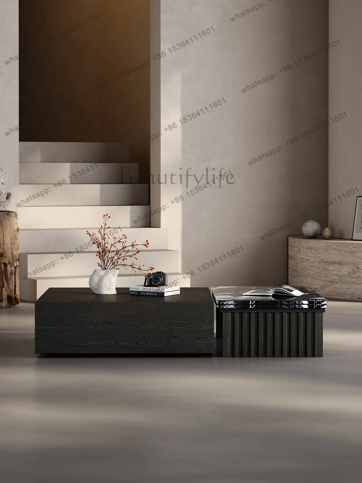 Factory Direct Sales Italian Minimalist Luxury Stone Coffee Table New Light Luxury Advanced Rectangle