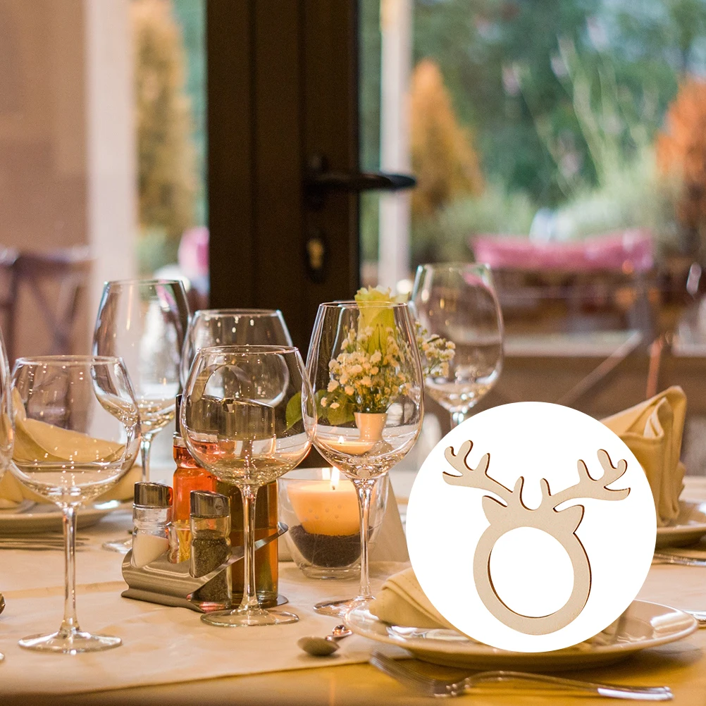 

30 Pcs Napkin Rings Christmas Napkin Ring Holder Antler Smooth Healthy Rustic Decor Dinner Party Table Accessories