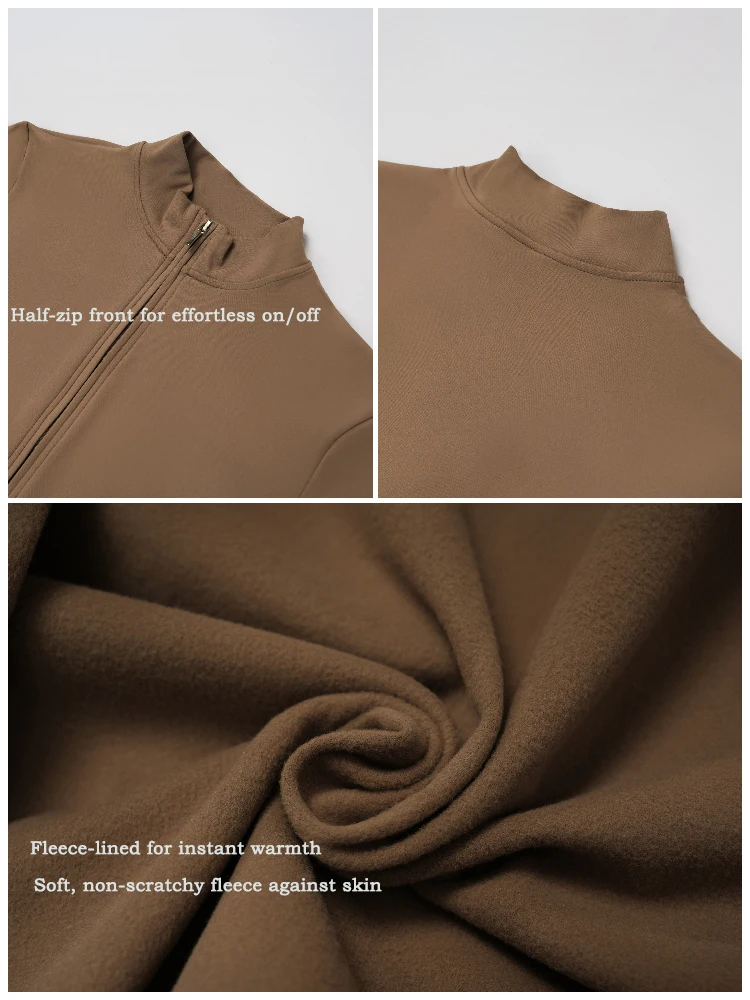 VITALINOVO Damen-Overall mit langen Ärmeln, Flare-Workout-Overall, Reißverschluss, Strampler, Hose, weites Bein, Ganzkörper-Body, figurbetont, einteilig – Detail 2