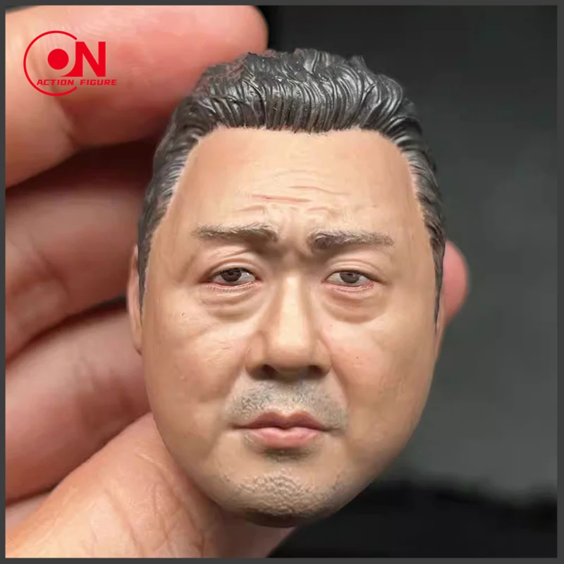 

1/6 Scale Korea Uncle Ma Tong Seok Head Sculpt PVC Male Soldier Head Carving Model Fit 12'' Fat Action Figure Body Dolls