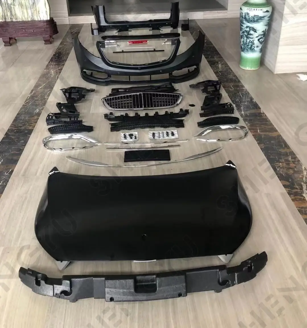 

Body Kit Include Bumpers Assembly Hood Auto Lamps for Benz V Class W447 2016-2020 Modify to Style