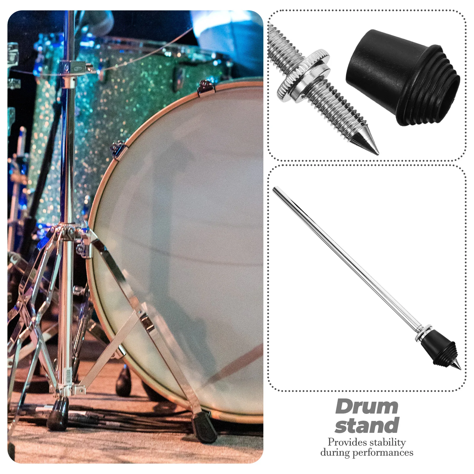 

2pcs Drum Bracket Accessories Durable Metal Braces Percussion Stand Mount Adjustable Tom Hardware Bass Drum Legs