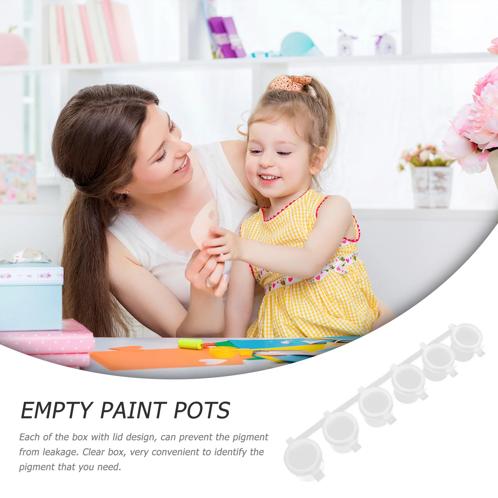 

5Sets Pigment Box Clear Storage Containers for Watercolor Paint Strips Painting Arts Crafts Supplies Plastic Paint Cup Pots