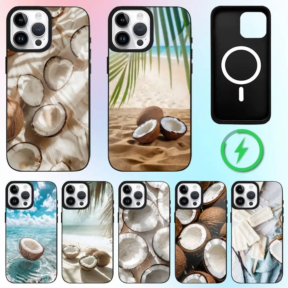 

Refreshing coconut scenery Phone Case For iPhone17,16,15,14,13,12,11 Plus,Pro Max Magnetic Magsafe Wireless Charging
