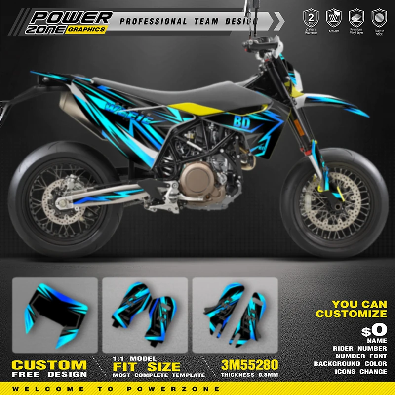 

PowerZone Custom Team Graphics Decals Stickers Kit For Husqvarna Decal 15-20 701 SUPERMOTO ENDURO 2015-2017 2018 2019 2020 021