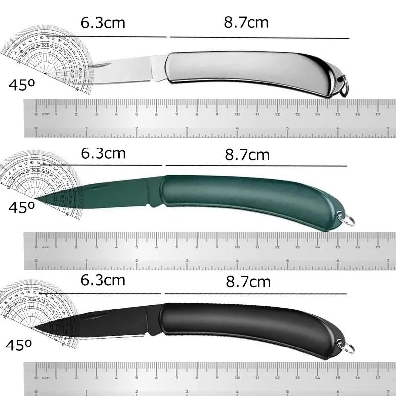 PLYS Foldable Fruit Knife All Steel Portable Small Knife Hangs from Keychain Multifunctional 3 Styles Folding Knife