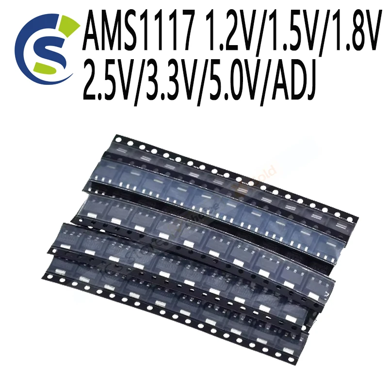 70pcs kit Voltage Regulator lm1117 AMS1117-1.2 AMS1117-1.8 AMS1117-2.5 AMS1117-3.3  AMS1117 1.2V/1.5V/1.8V/2.5V/3.3V/5.0V/ADJ