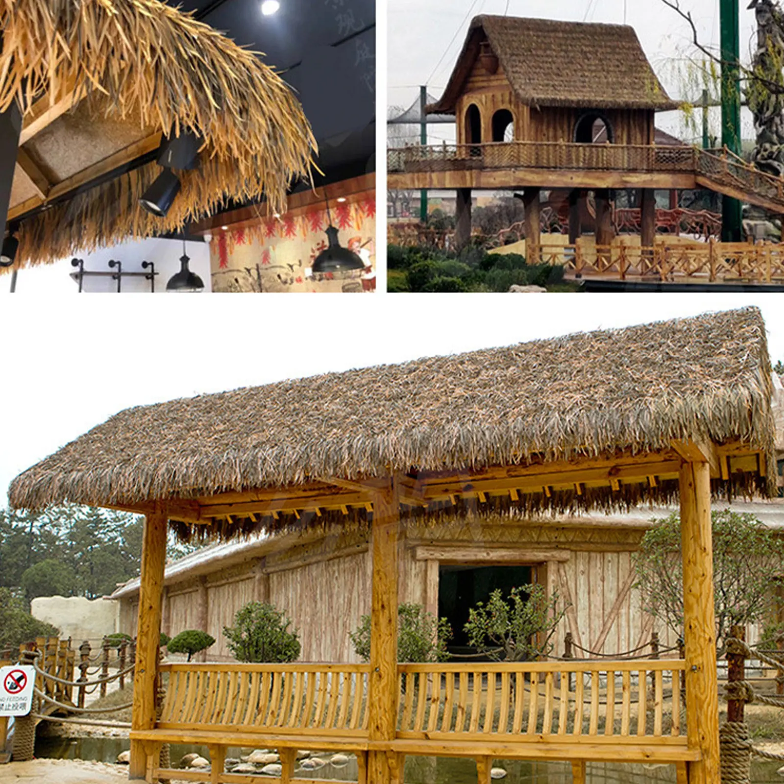 Straw Roof Thatch Fake Accessories Outdoor Lawn Simulation Thatched Artificial Straw Roof Decoration for Fence Umbrella Cover
