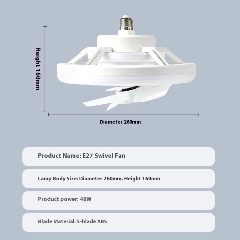 360 °RGB MovingHead Fan Light E27 UniversalWall Control Remote Control Tricolor Endless Dimming Indoor Home Furnishings FanLight