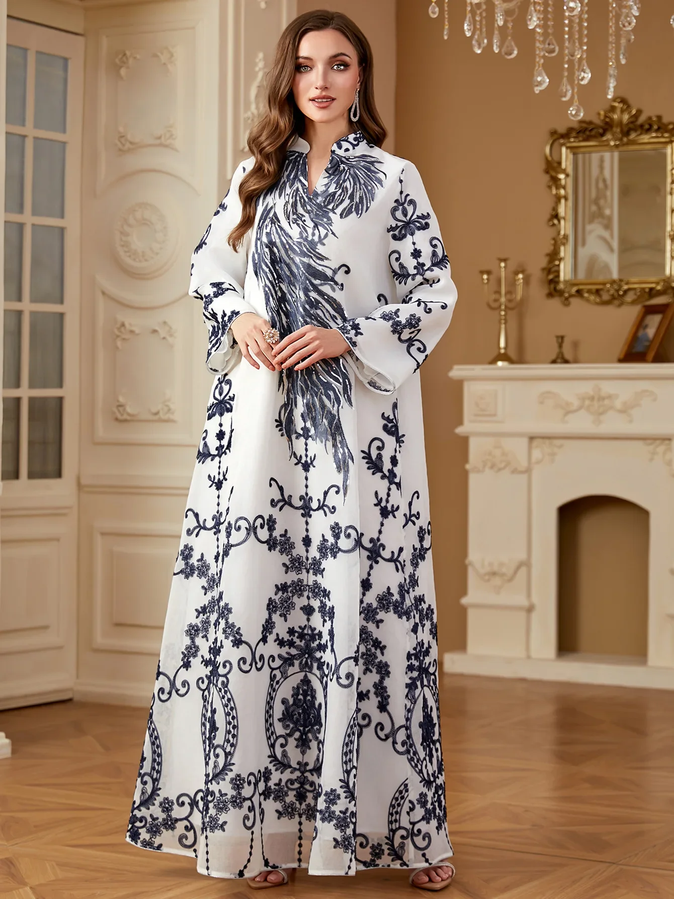 Eid Robe musulmane Abaya robes longues musulmanes broderie robes Largos fête Caftan Jalabiya Ramadan dubaï caftan Robe arabe 2025