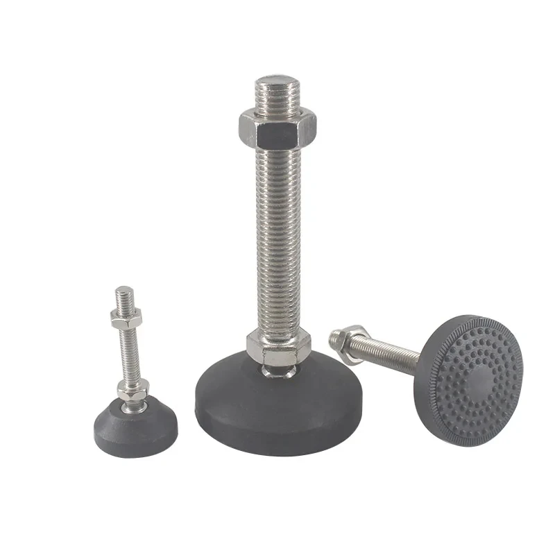 Stainless Steel Adjustable Foot Cup M8/M10/M12 Thread Wearing Resistance Leveling Foot Multi Direction Nylon Base Articulat Feet