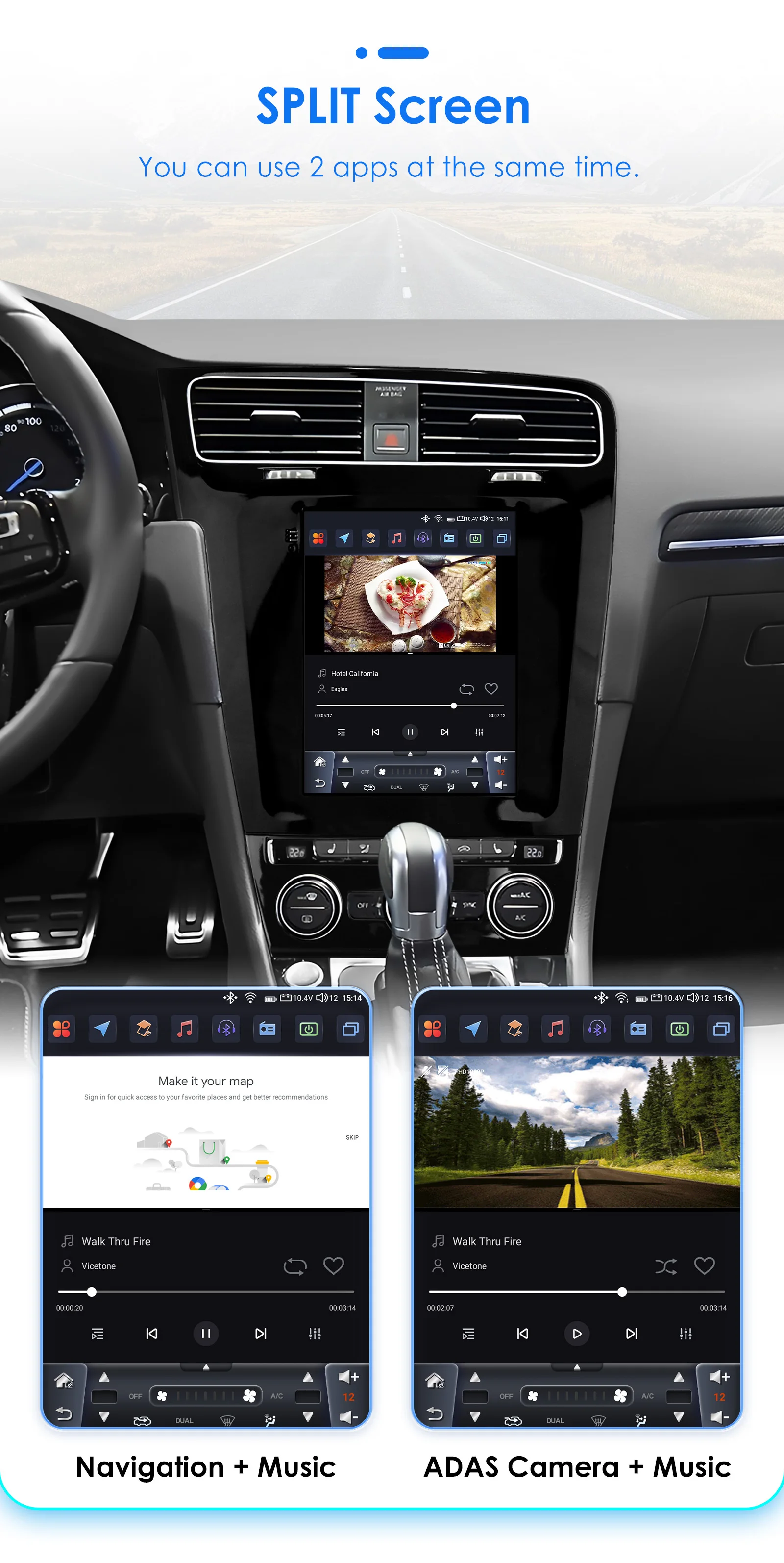Hizpo Android 13 Wireless Carplay Auto Car Multimedia Player for VW Volkswagen Golf 7 2014-2018 for Tesla Style Screen 9.7" Wifi