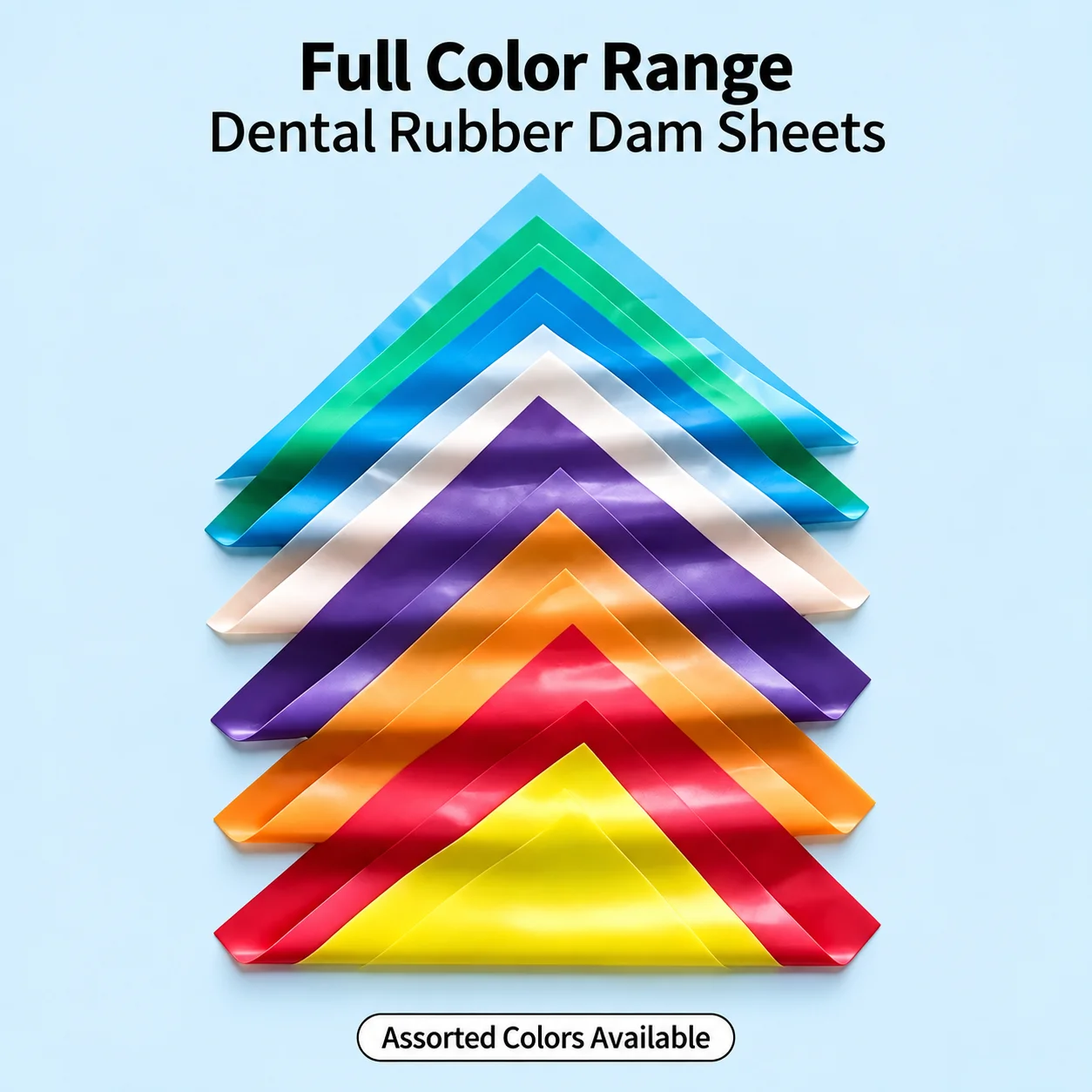 Anti-allergy Natural Rubber Dental Latex Dam 0.18mm 5/6 Inch Multi Color Non Sterile Dental Isolation Materials