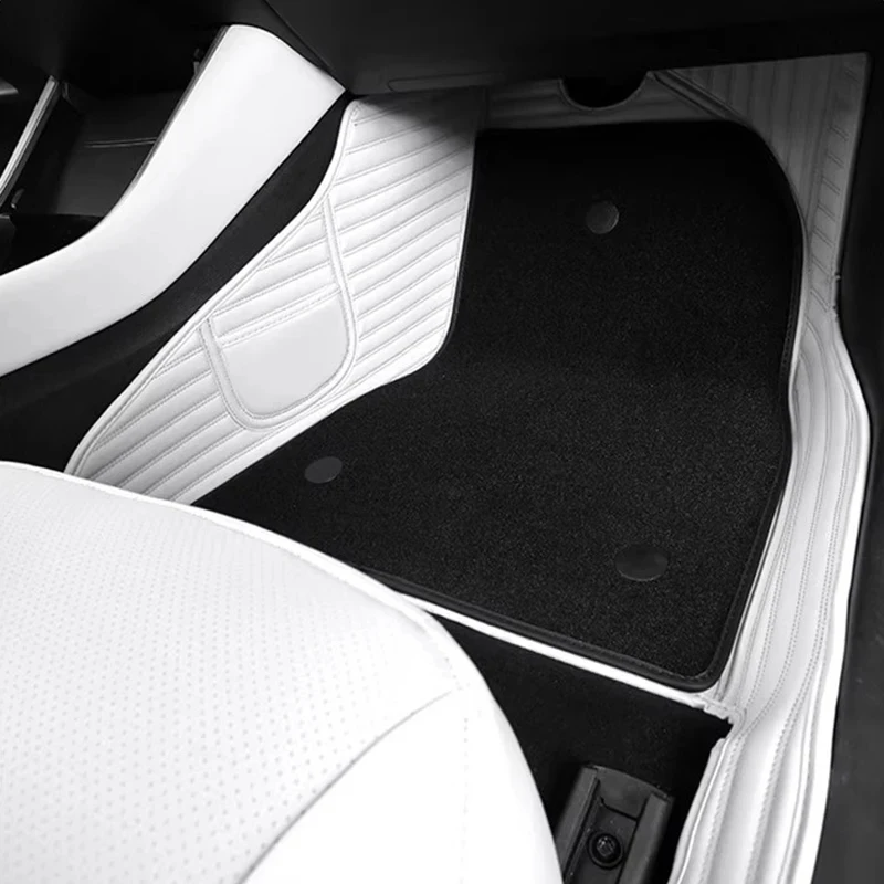 

Новые аксессуары для интерьера автомобиля Tesla Model 3 Highland 2024-2026: коврики из экологичной кожи, изготовленные на заказ, для праворульных моделей