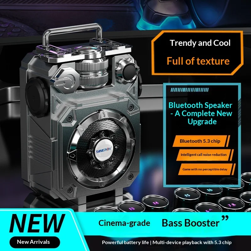 Bluetooth Speaker Textured and Creative Portable Outdoor Bluetooth Speaker TF Card Passive Audio Bass Wireless Speaker