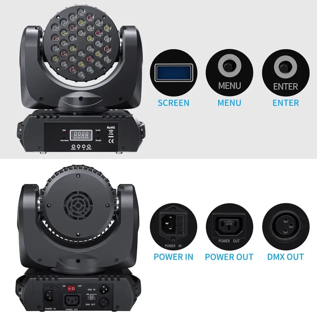 Big Dipper LM108 uplight Stage Led Light Moving Head Light with Auto running Sound activated DMX control M