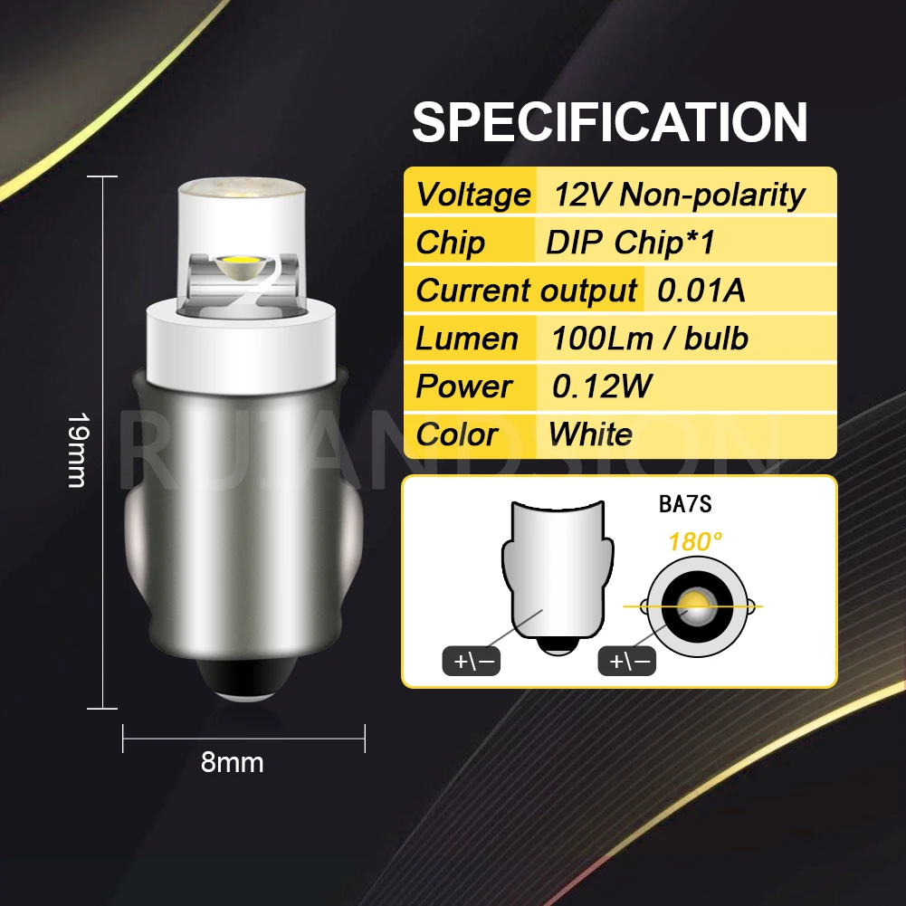 10Pc/Kit BA7S LED Signal Light 12V GLB281 LLB281 Replacement For Indicator Lights Bulb Warning Lamps Red White Yellow Green Blue