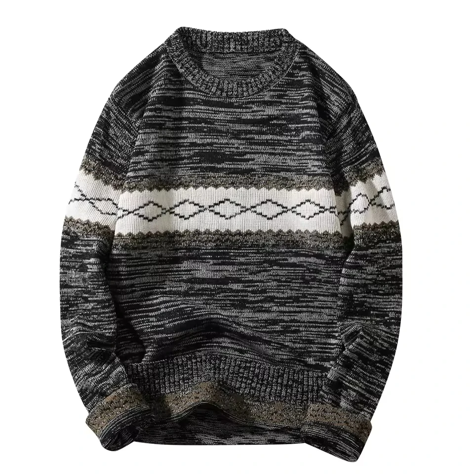 Knit Casual Winter Warm Outerwear Sweaters Male And Winter Wool Sweater Round Neck Pullover Color Warm Man Clothes свитер