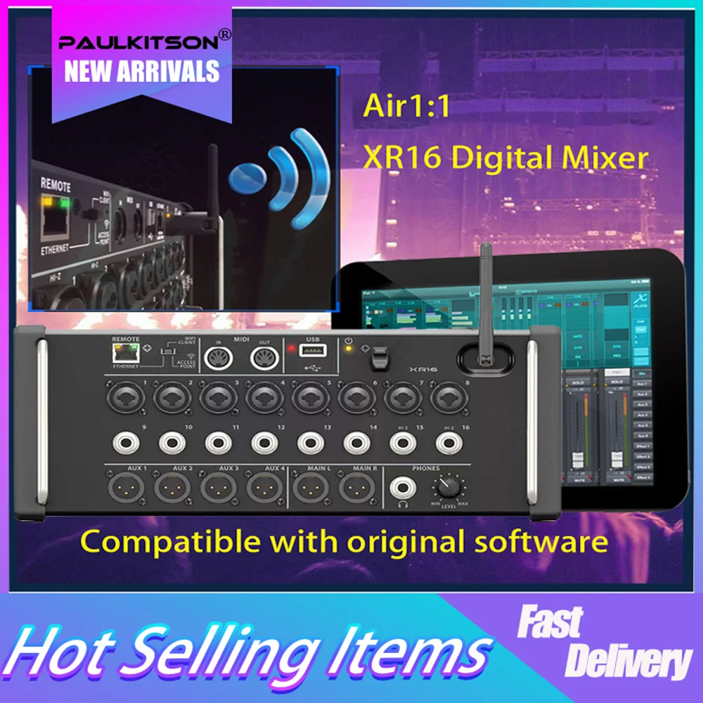 Paulkitson Air 1:1 Mixer XR16 Digital Mixer Audio Mixer Sound System 16 Channel Mixer Compatible with Original Software  Stereo