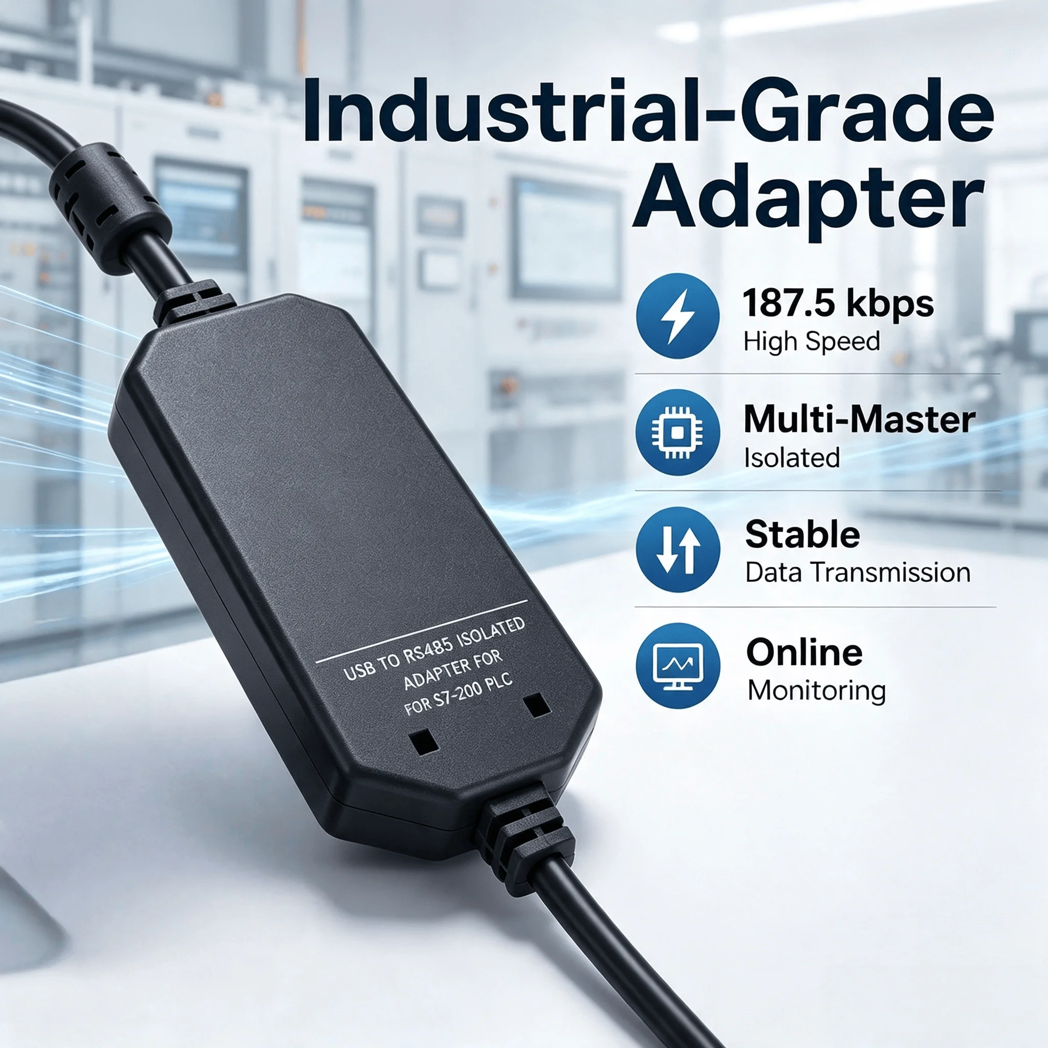 6ES7901-3DB30-0XA0 USB RS485 Programming Cable for S7-200 SMART CPU222 224 224XP 226, 5M Multi-Master Isolated PLC Cable