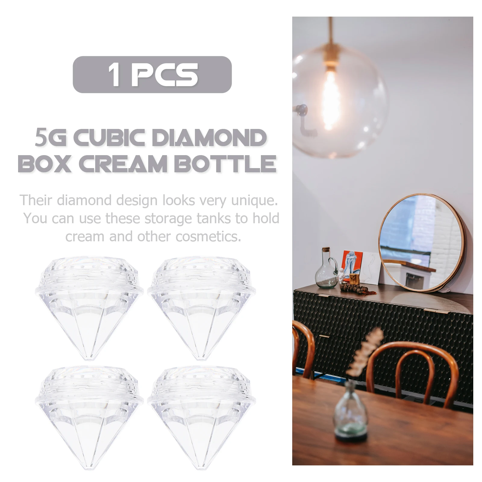 50 peças 5g sub garrafas caixas de creme com design de diamante para armazenamento de amostras de viagem à prova d'água compacto recarregável beleza
