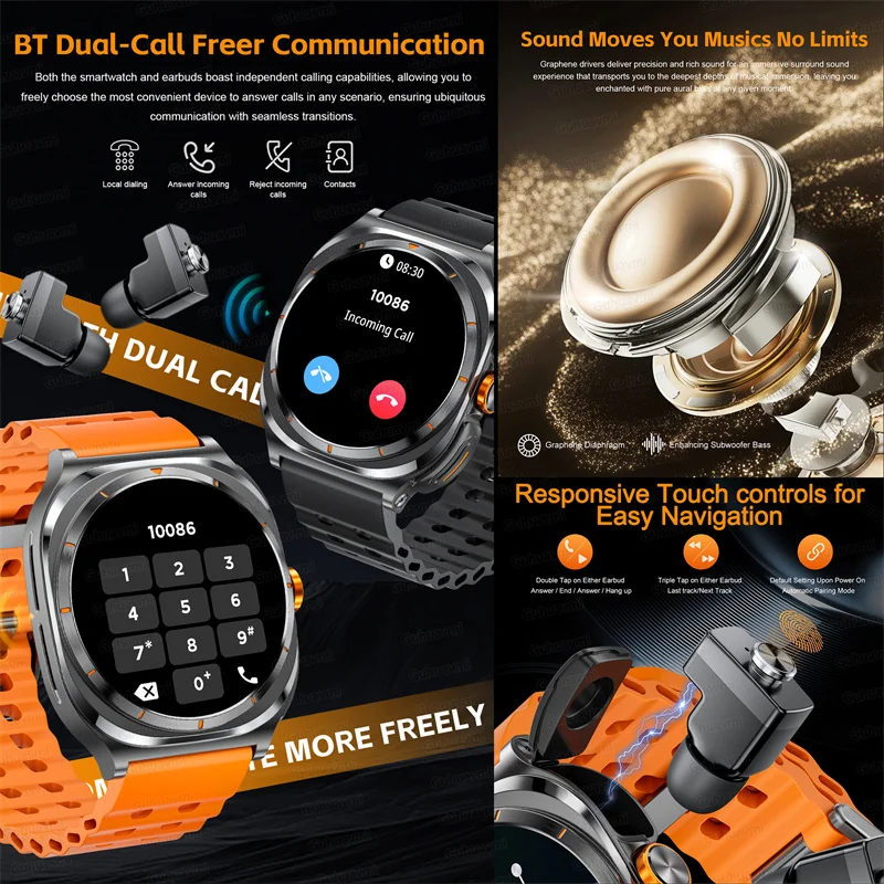 ساعة جديدة 7 موسيقى بلوتوث دعوة Smartwatch الرجال معدل ضربات القلب مقاوم للماء الرياضة الساعات الذكية في سماعات بلوتوث ل Xiaomi IOS