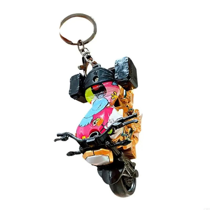 Cool Motorcycle Themed Holder with Strong Metal Construction & Fun Rolling Feature Bike Accessory for Adults