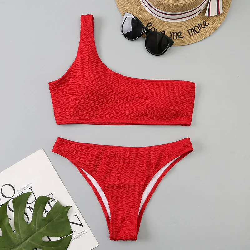 White Micro Bikini 2024 Brazilian Biquini One Shoulder Thong Swimsuit Women High Cut Bathing Suit Swimwear Female Summer Beach