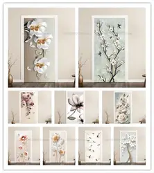 Flower series door stickers, room decoration stickers, 3D door murals, PVC waterproof stickers