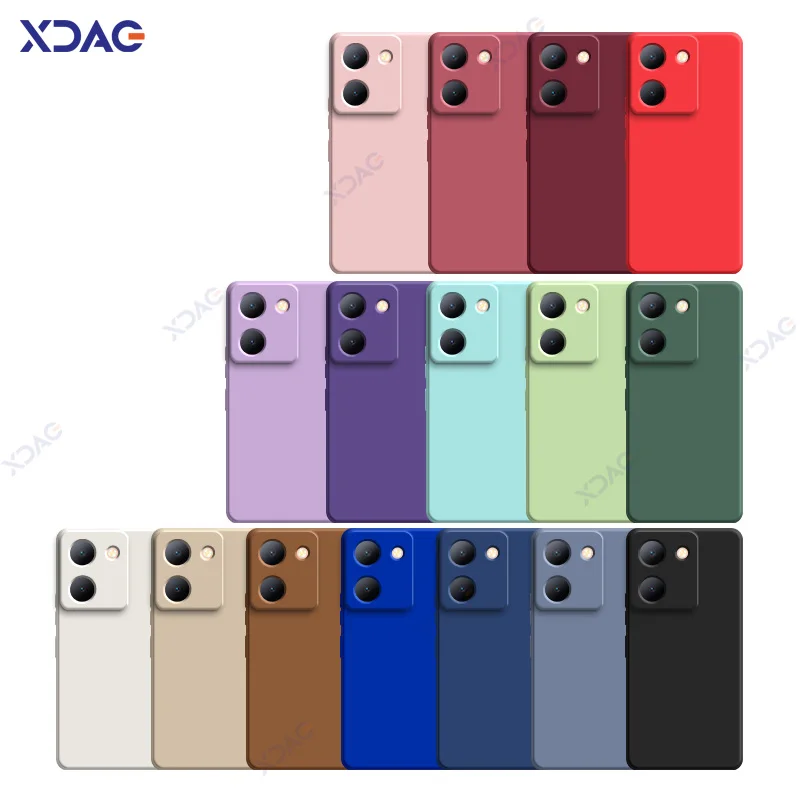 

Luxury Original Square Liquid Silicone Cases for VIVO Y36 V2247 4G V2248 5G 6.64" VIVOY36 360 Soft Phone Covers Waterproof Bags