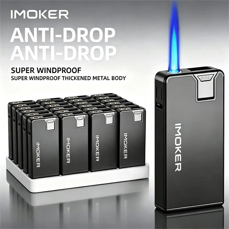 Black Pull-down Metal Windproof Lighter, Large Capacity Blue Jet Flame, Refillable Butane Igniter,Custom Logo Wholesale Lighters