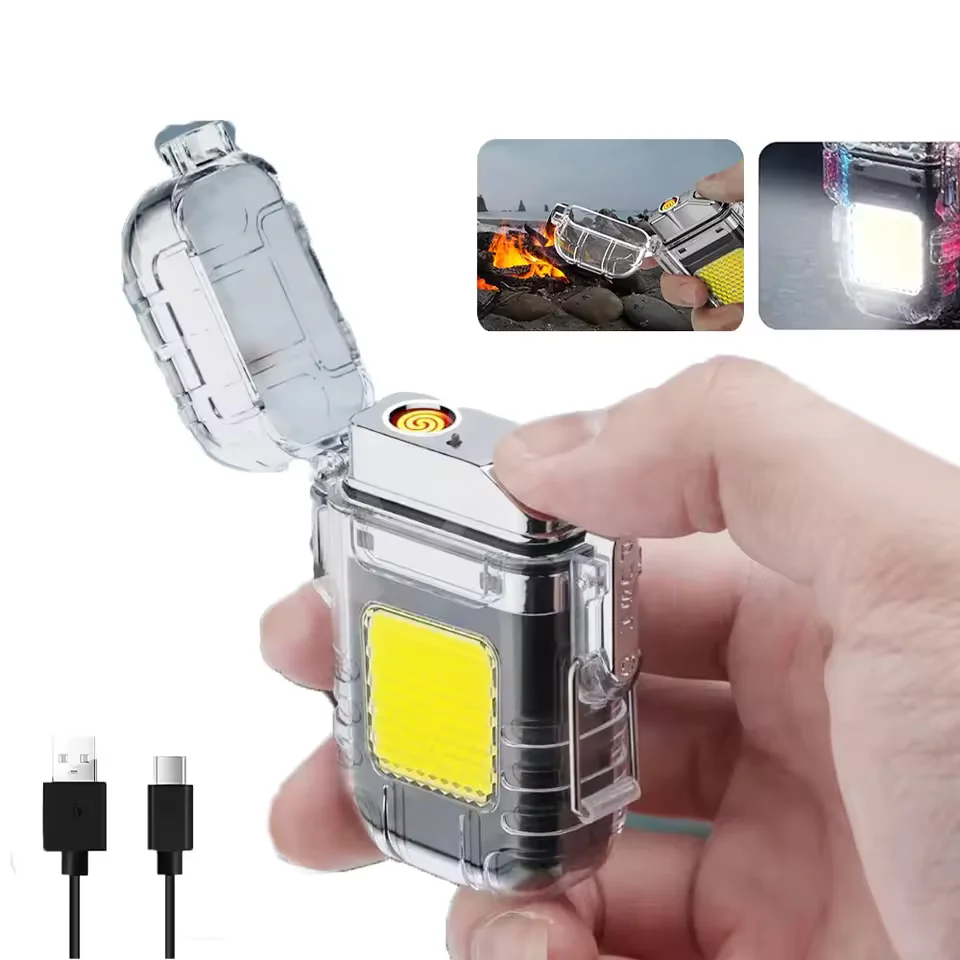 Isqueiro eletrônico recarregável por USB, portátil, seguro, anti-queimaduras, leve, prático para viagens