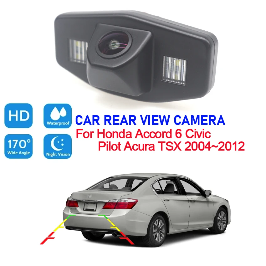 

HD Waterproof 1080P Backup Rear View Camera For Honda Accord 6 Civic Pilot Acura TSX 2004~2008 2009 2010 2011 2012 Car Reverse