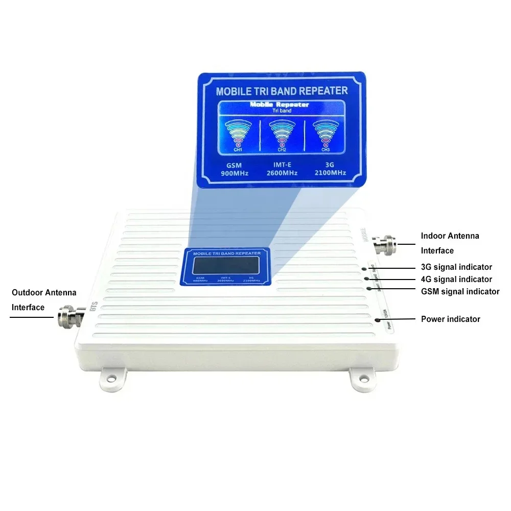 2022 Best-selling Tri-band 2g 3g 4g 5G Mobile Signal Booster 900/1800/2100mhz LTE Repeater for Indoor