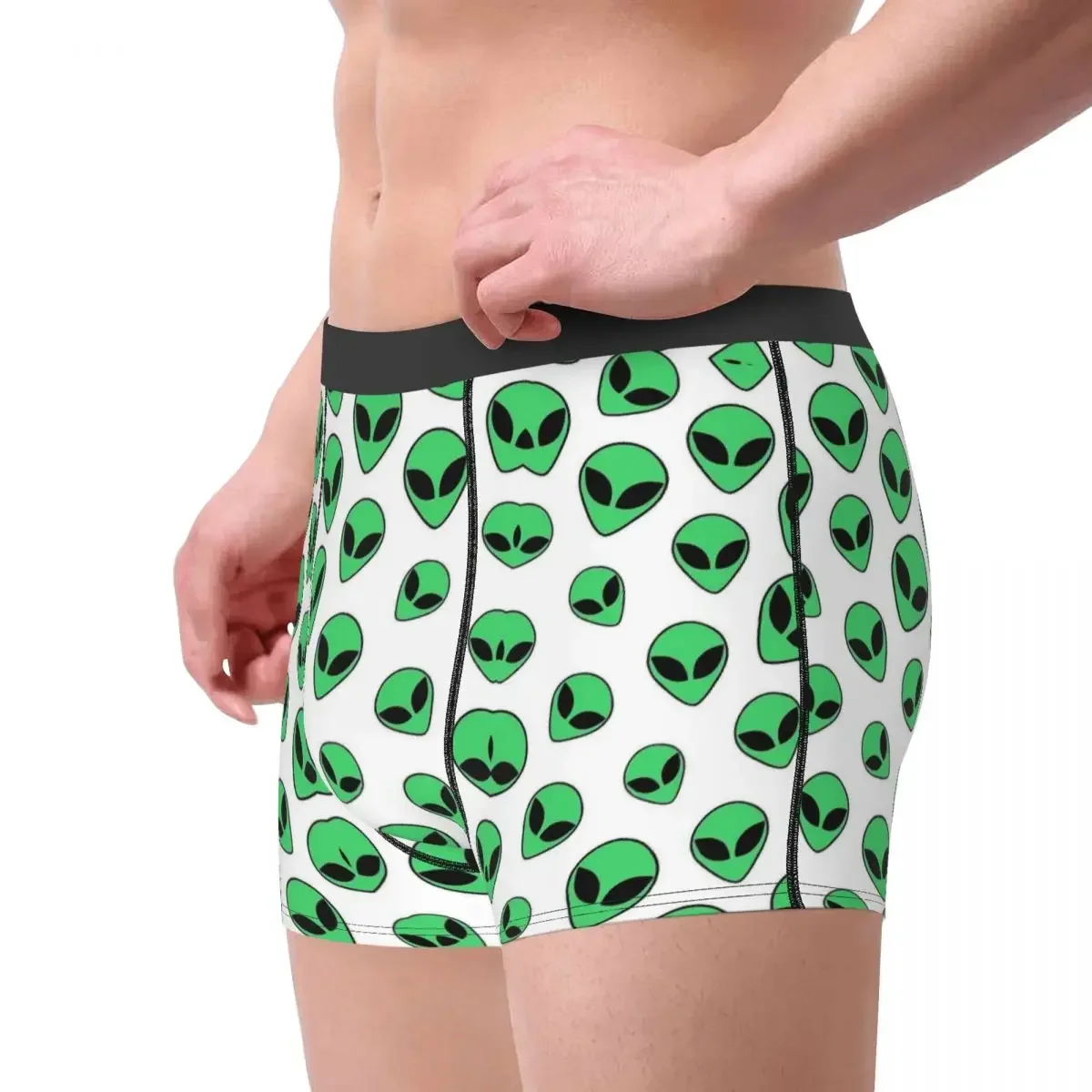 Men's Alien Pattern Underwear Funny Boxer Briefs Shorts Panties Male Breathable Underpants Plus Size