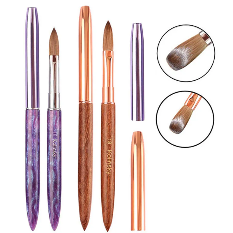 

1 шт., ручка из сандалового дерева Purpie Kolinsky, кисть для дизайна ногтей, акриловая УФ-гель-ручка для наращивания, лак для ногтей, кисть для рисования