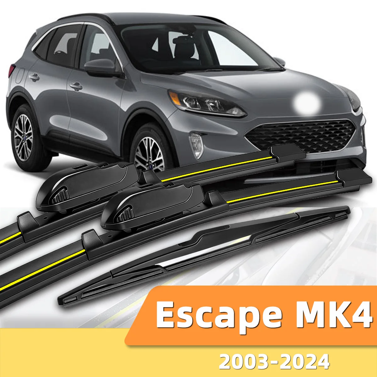 3 Stück Front- und Heckscheibenwischer, geeignet für Ford Escape MK4 2020-2024, Auto-Windschutzscheiben-Zubehör 2021 2022 2023