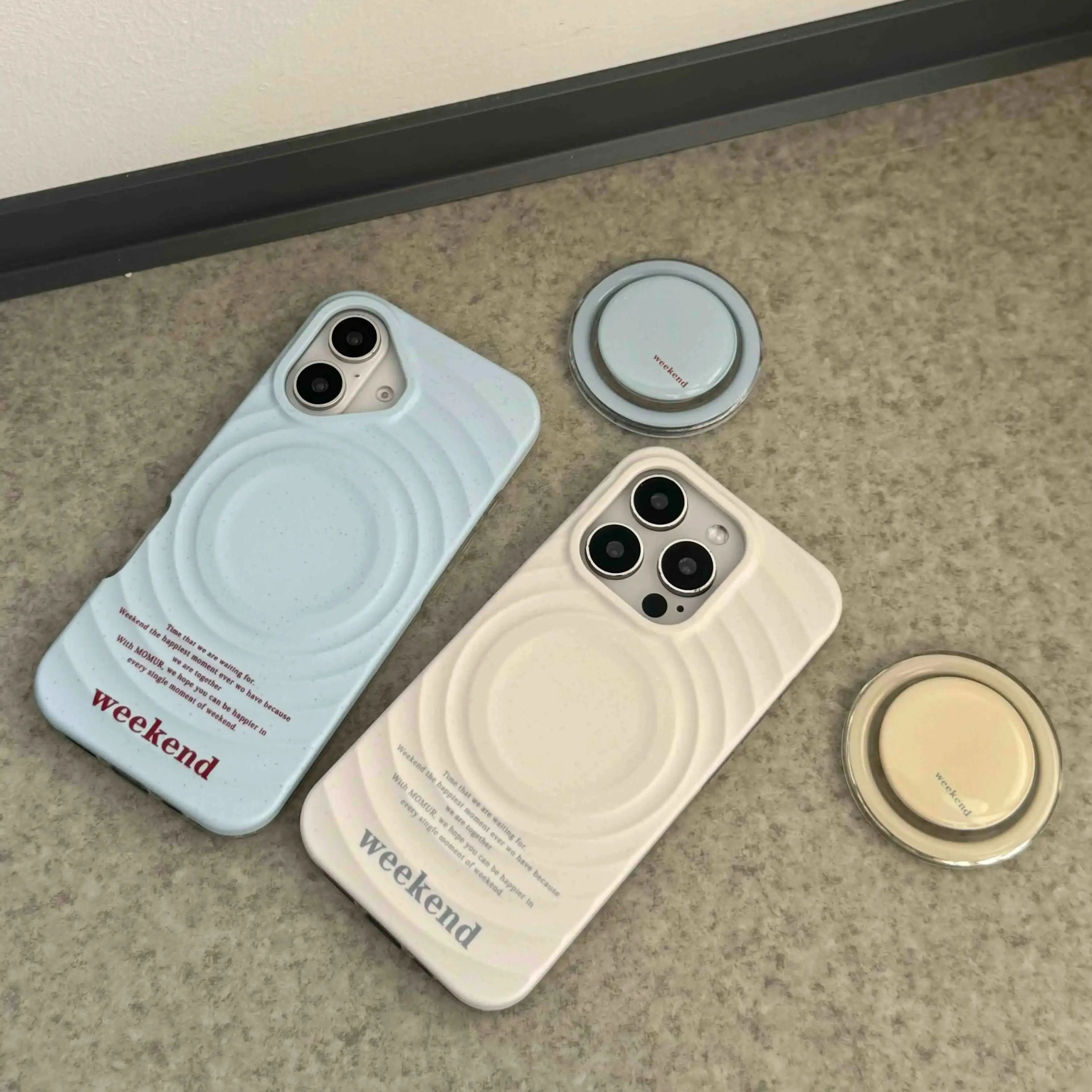 Ins simple blue clrcle phone case for iphone 14pro 13 16 13pro 15promax 16promax 12 15 pro max 14 stand holder magnetic fundas