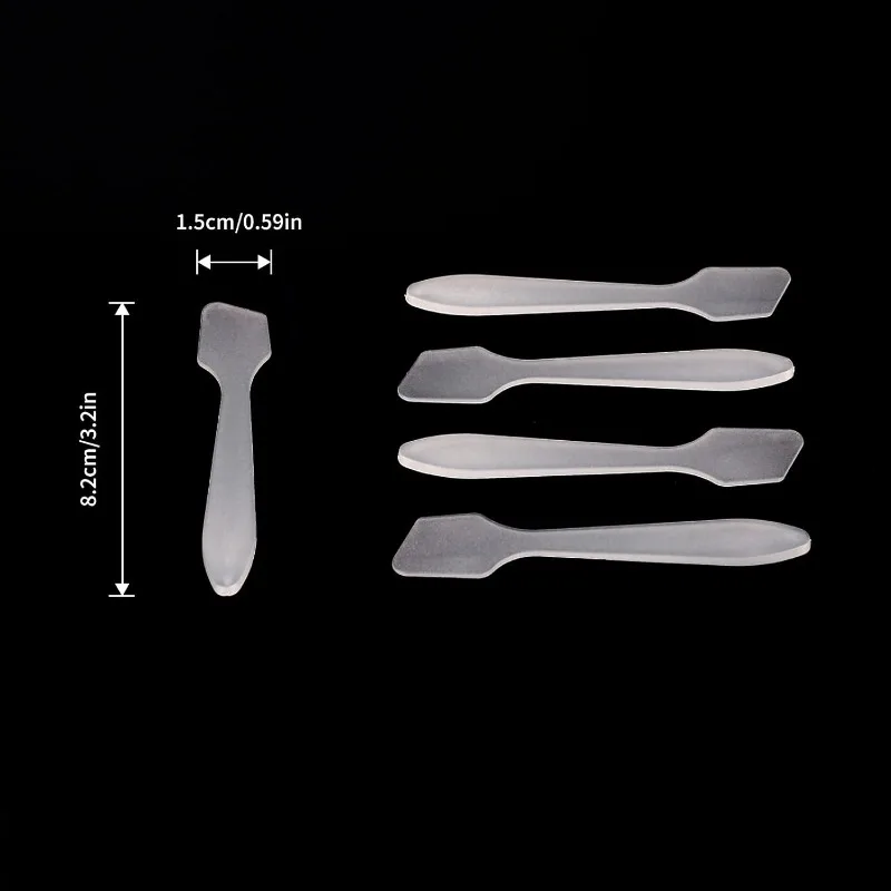 Espátulas de crema facial desechables de 100 piezas, cucharas de punta de máscara de maquillaje de 8 cm, espátulas de máscara cosmética esmeriladas