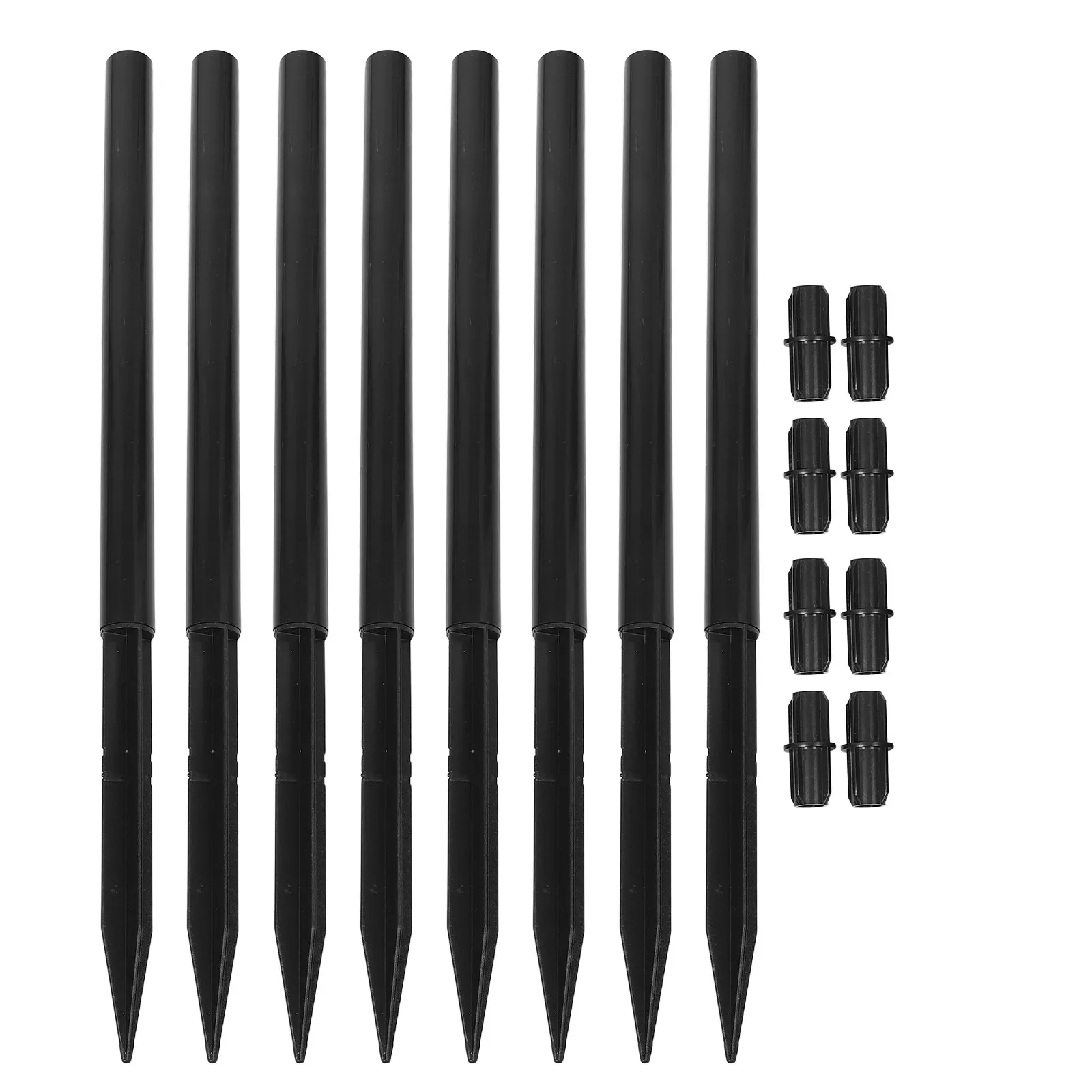 8Set Solar Light Stakes Replacement Plastic Ground Spikes Black Outdoor Yard Landscape Garden Pathway Patio Pole Fixing