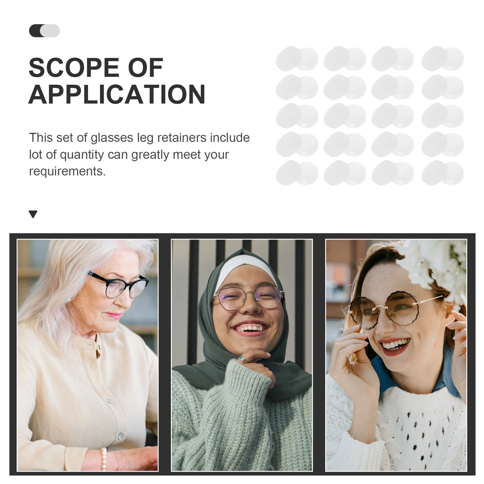 

40 pcs Silicone Eyeglass Leg Covers Anti-Slip Fit For Myopia Glasses Running Swimming Sports Outdoor Eyewear Accessories Labor